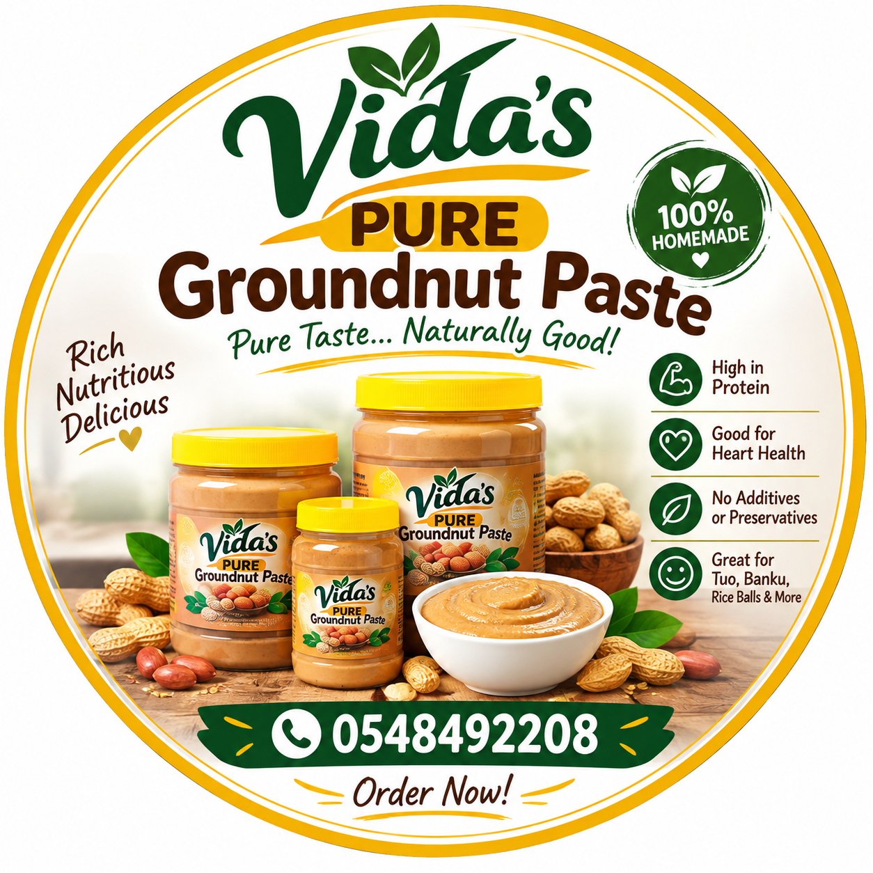 Vida's pure groundnut paste logo