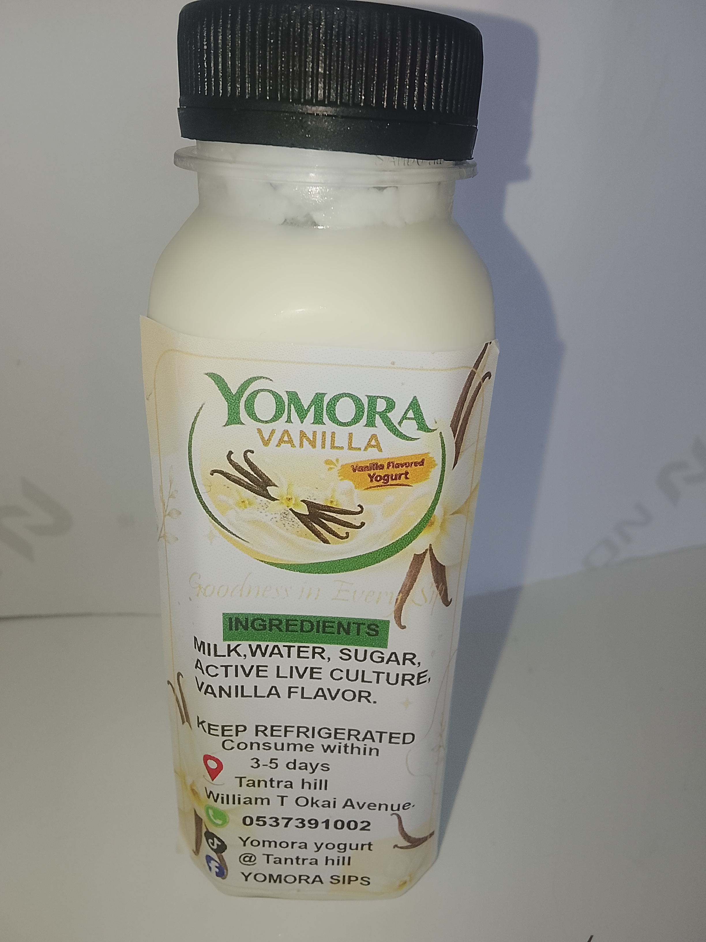 Yomora vanilla flavored drinking yogurt