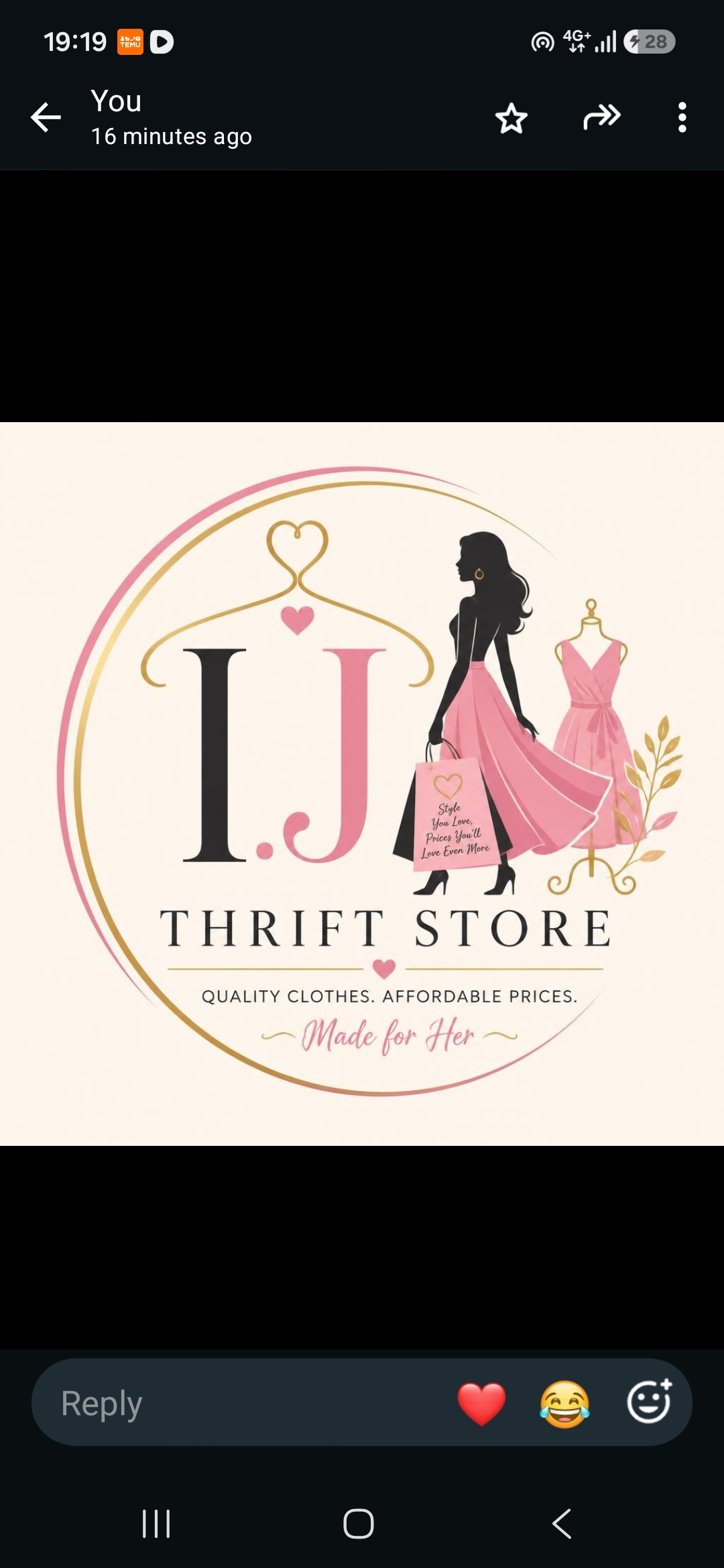 I.J thrift store logo