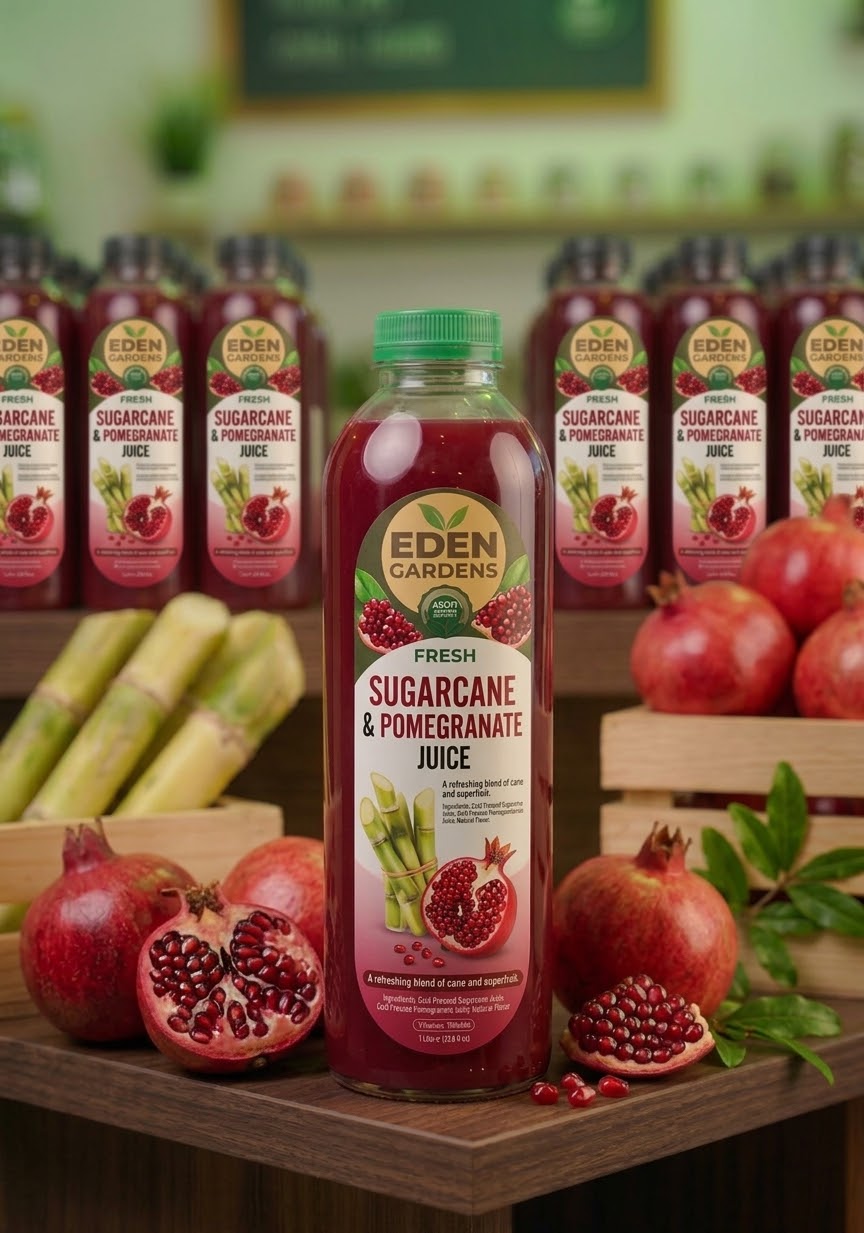 Sugarcane + pomegranates