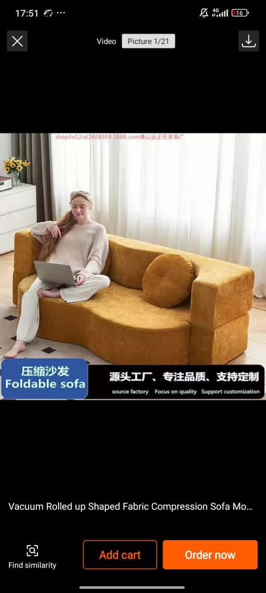 Vacuum-compressed sofa,