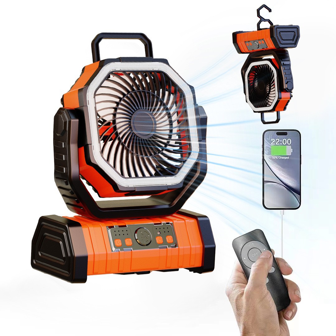 Camping fan with lighting